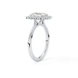 Emerald Halo Lab Grown Diamond Engagement Ring