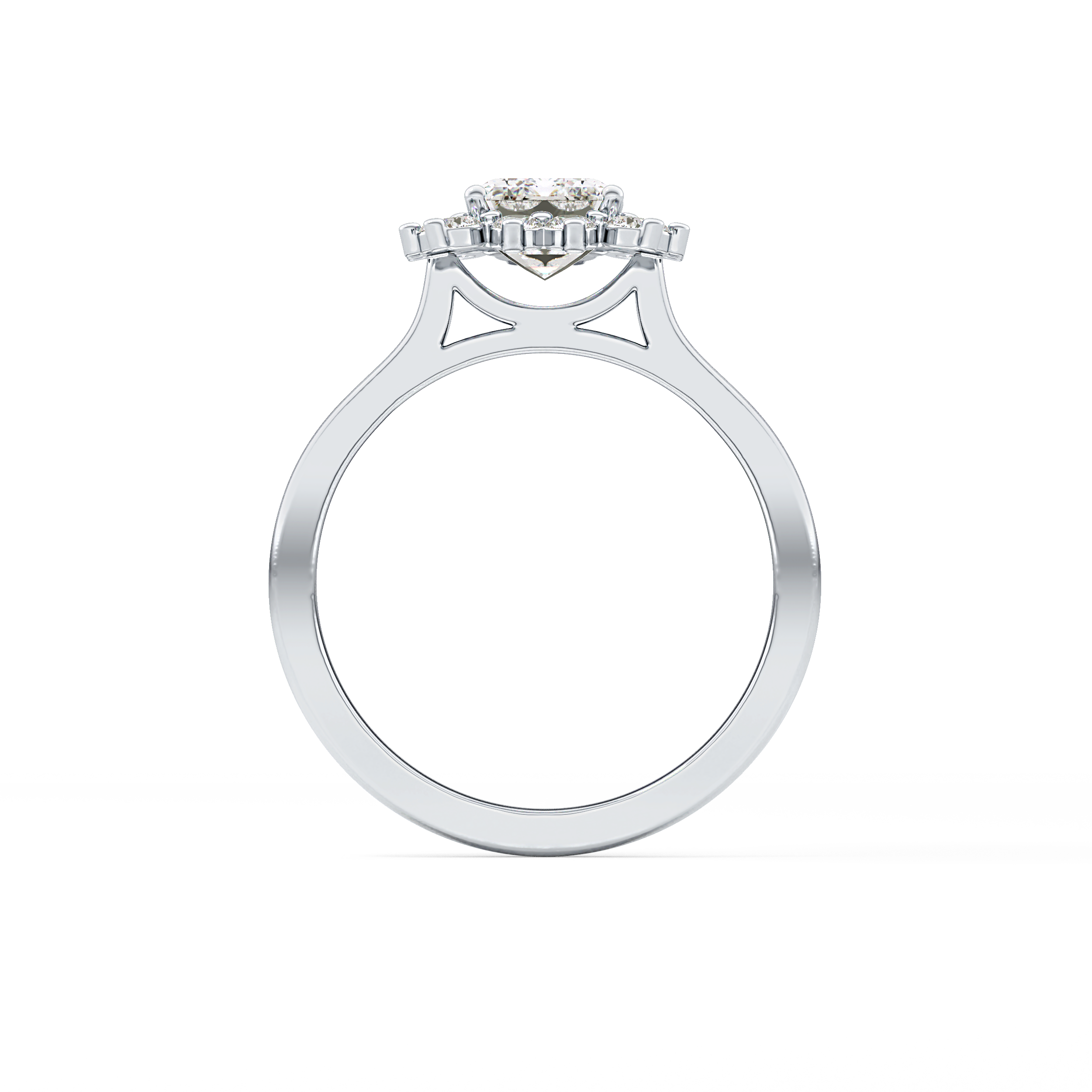 Emerald Halo Lab Grown Diamond Engagement Ring