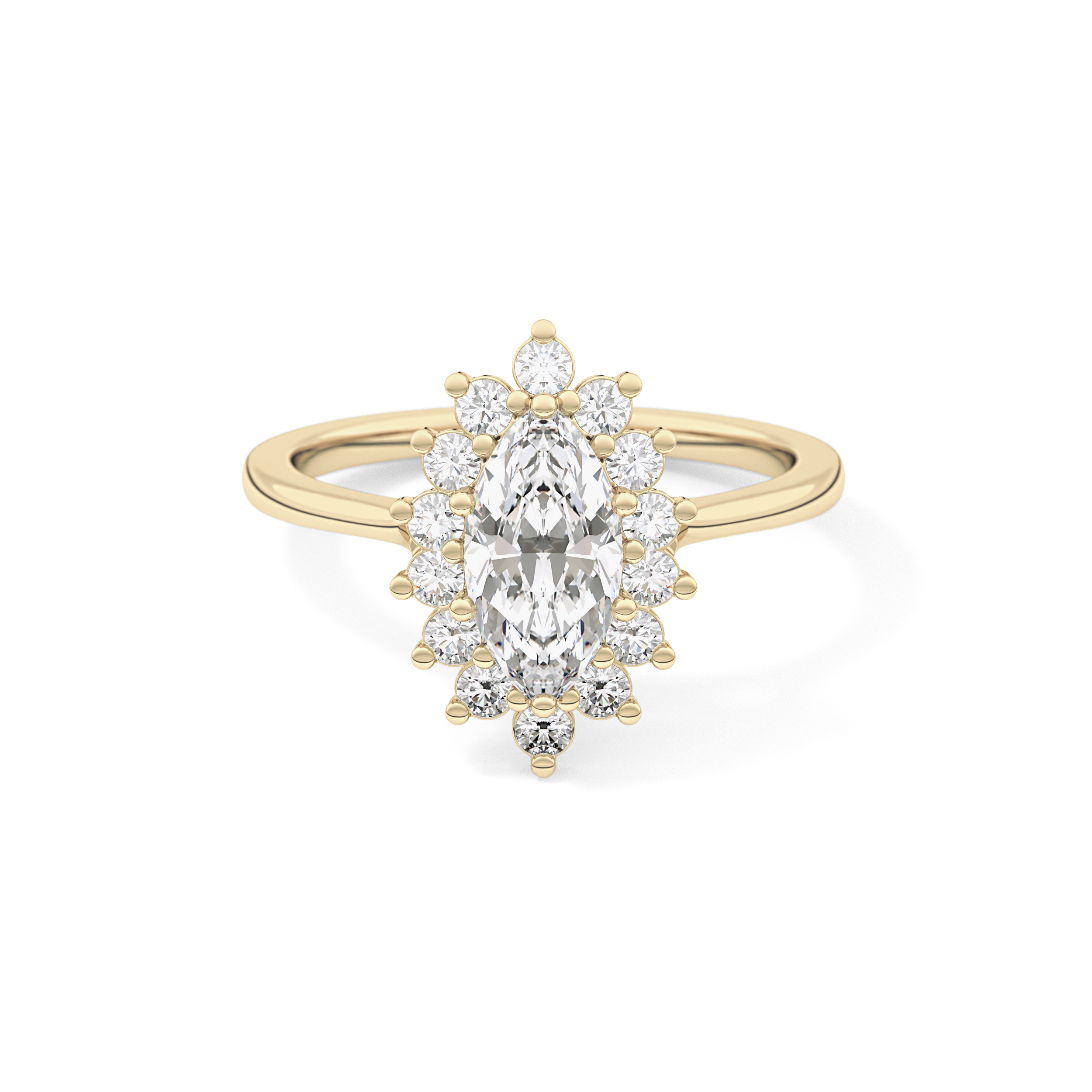 Marquise Halo Lab Grown Diamond Engagement Ring