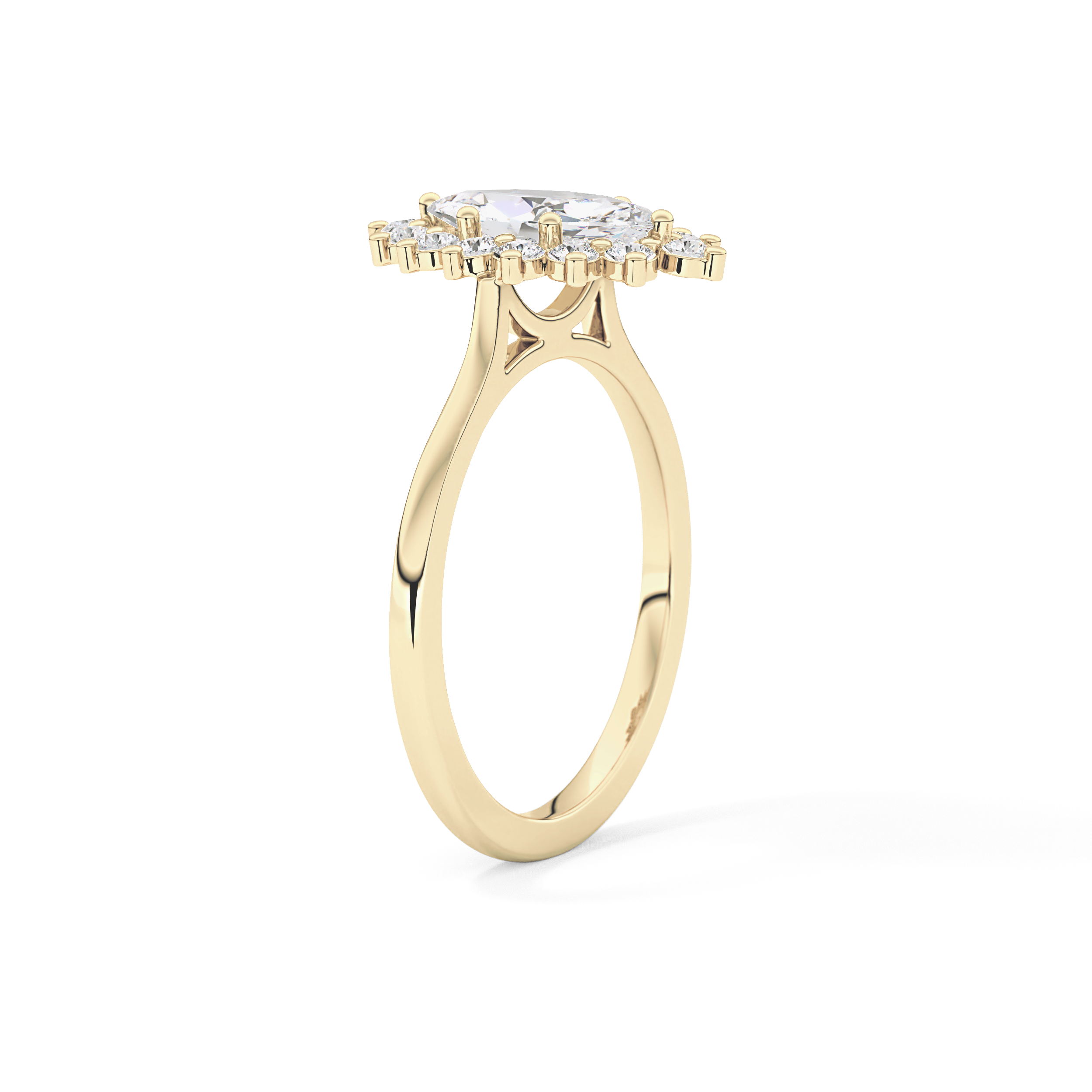 Marquise Halo Lab Grown Diamond Engagement Ring