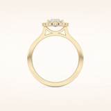 0.82 CT Marquise Shaped Halo Moissanite Engagement Ring