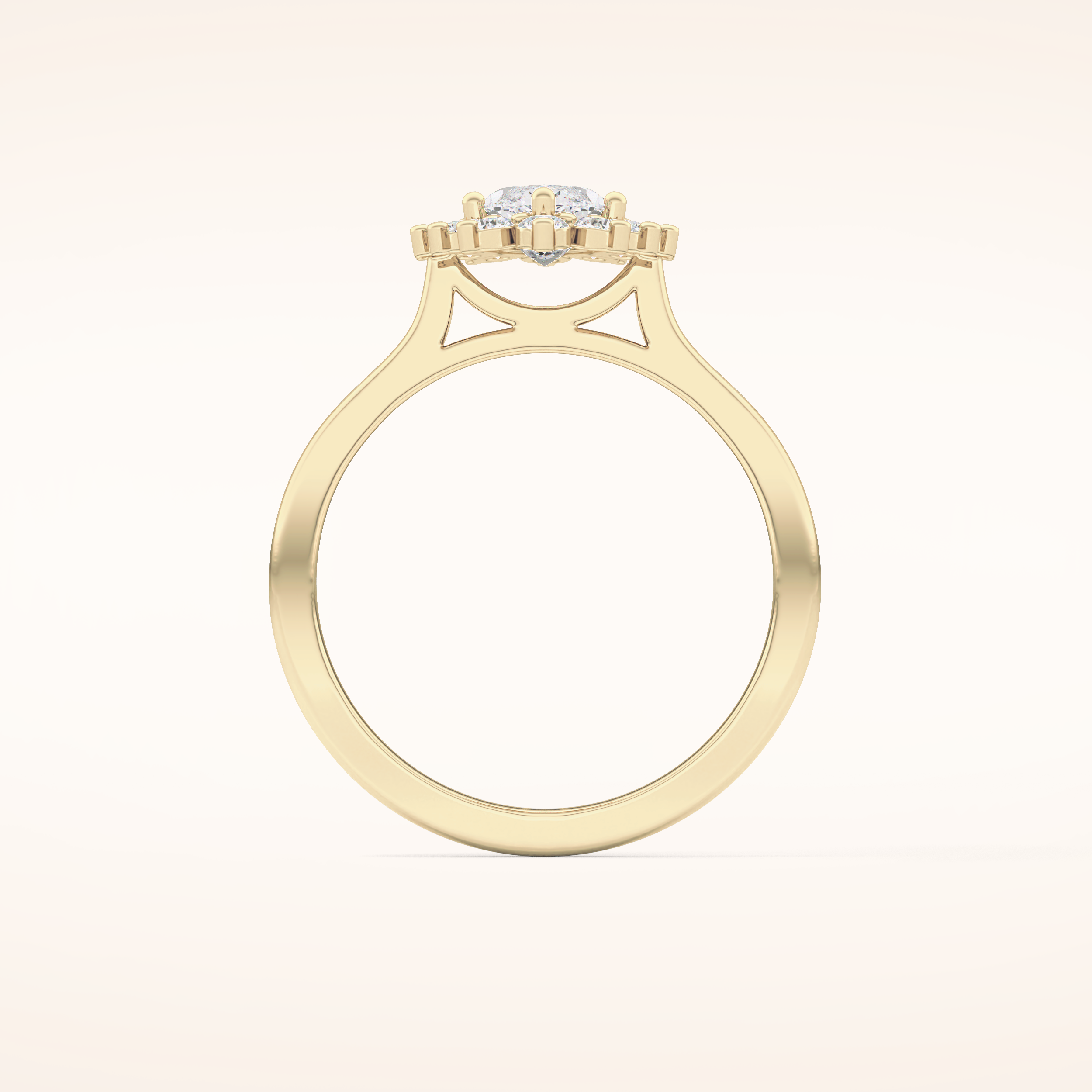 0.82 CT Marquise Shaped Halo Moissanite Engagement Ring