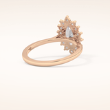 0.82 CT Marquise Shaped Halo Moissanite Engagement Ring
