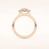 0.82 CT Marquise Shaped Halo Moissanite Engagement Ring