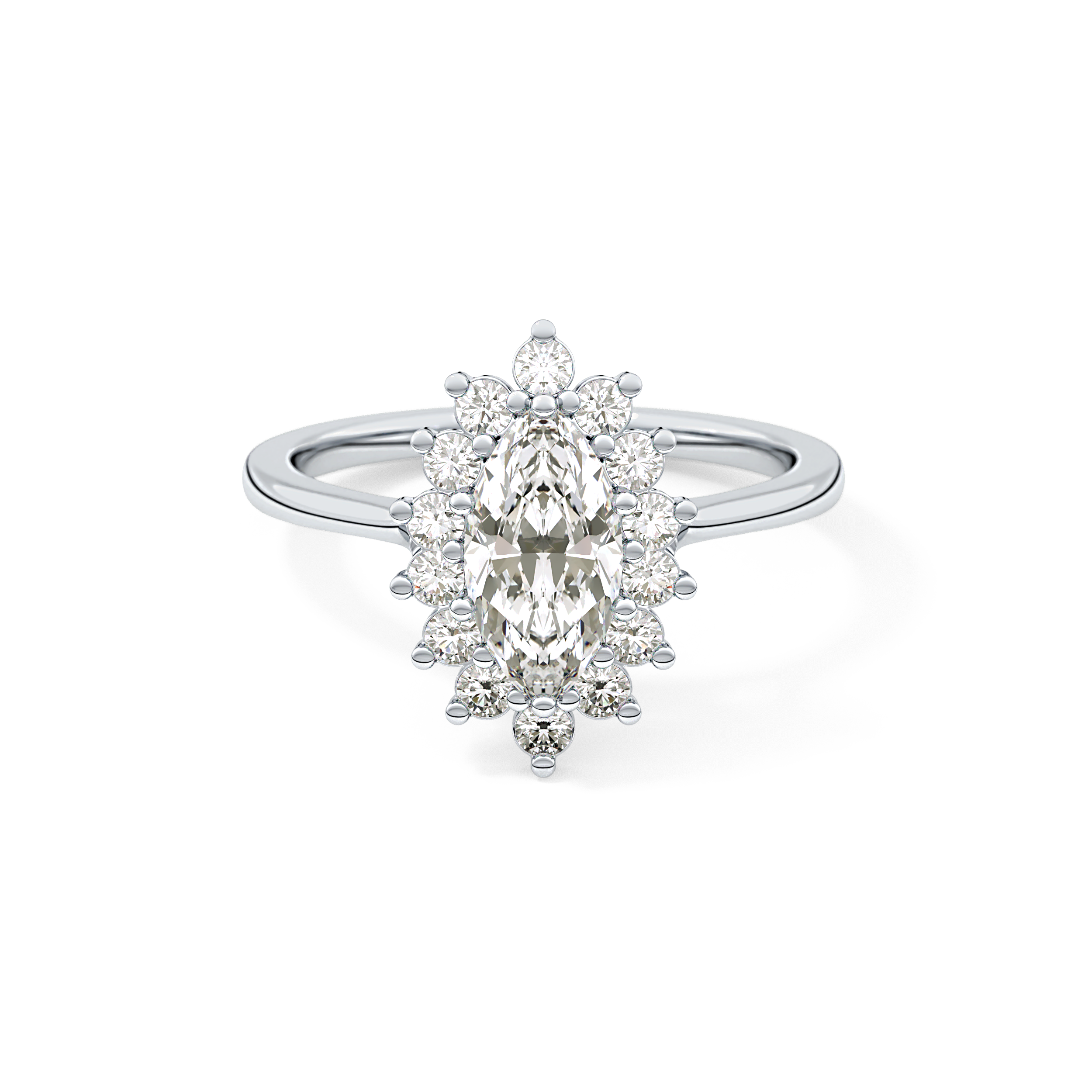 Marquise Halo Lab Grown Diamond Engagement Ring