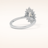 0.82 CT Marquise Shaped Halo Moissanite Engagement Ring