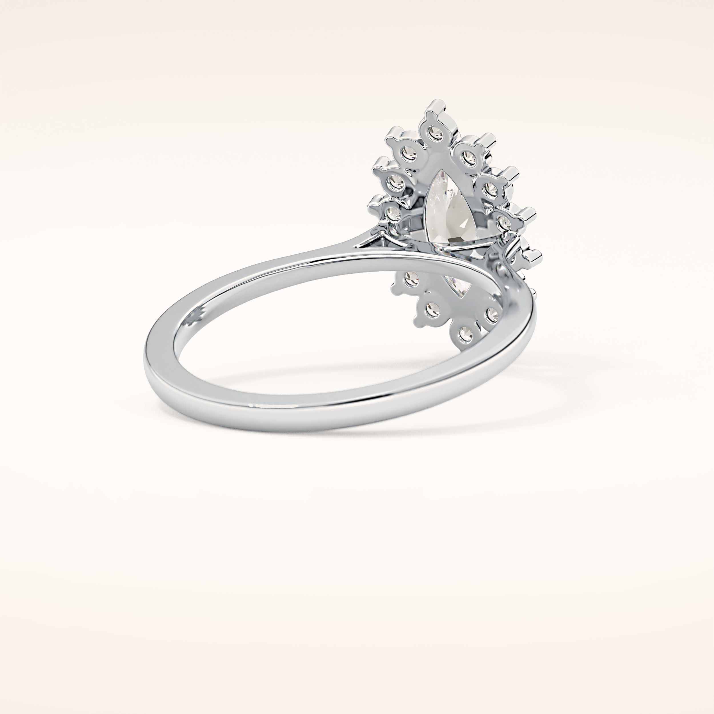 0.82 CT Marquise Shaped Halo Moissanite Engagement Ring