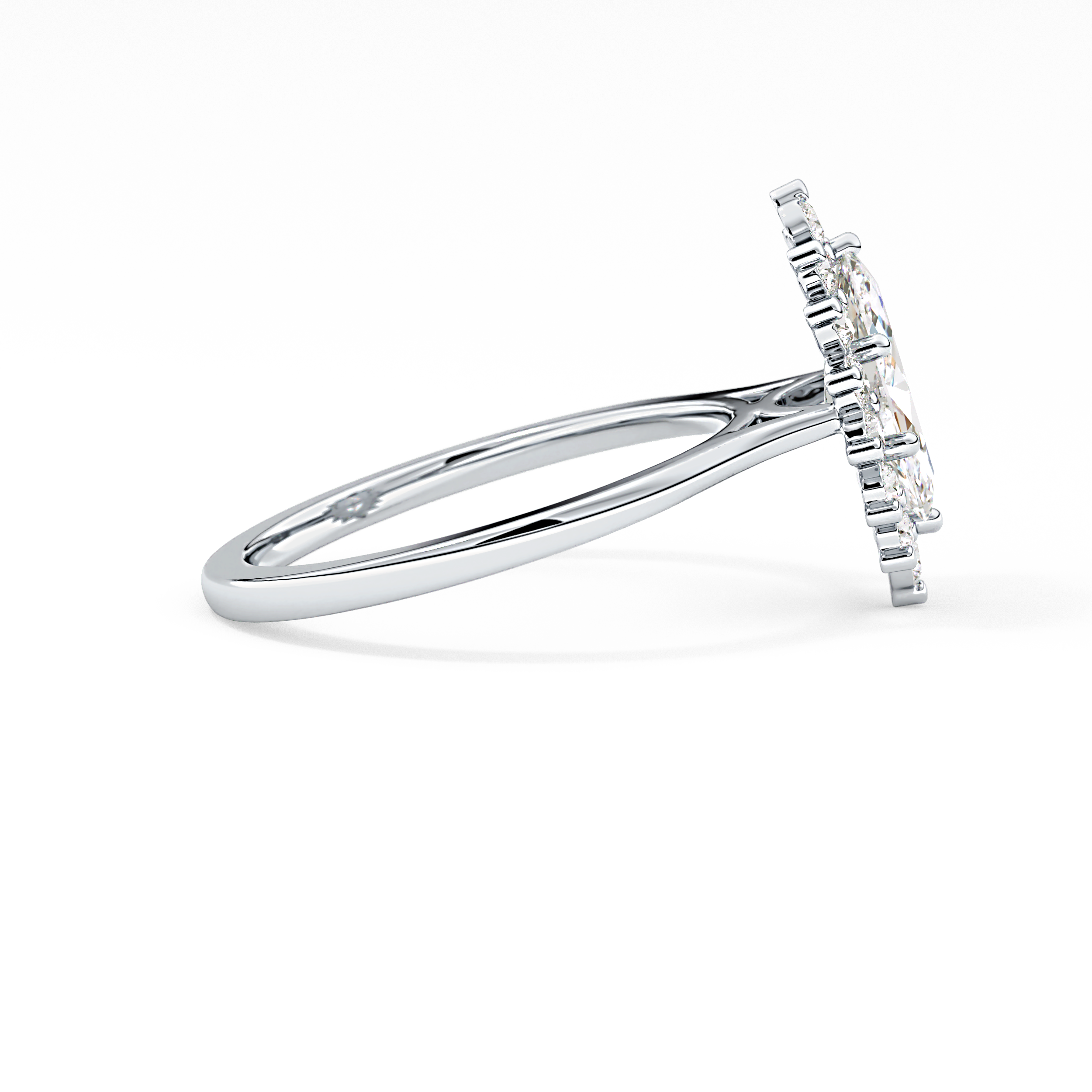 Marquise Halo Lab Grown Diamond Engagement Ring