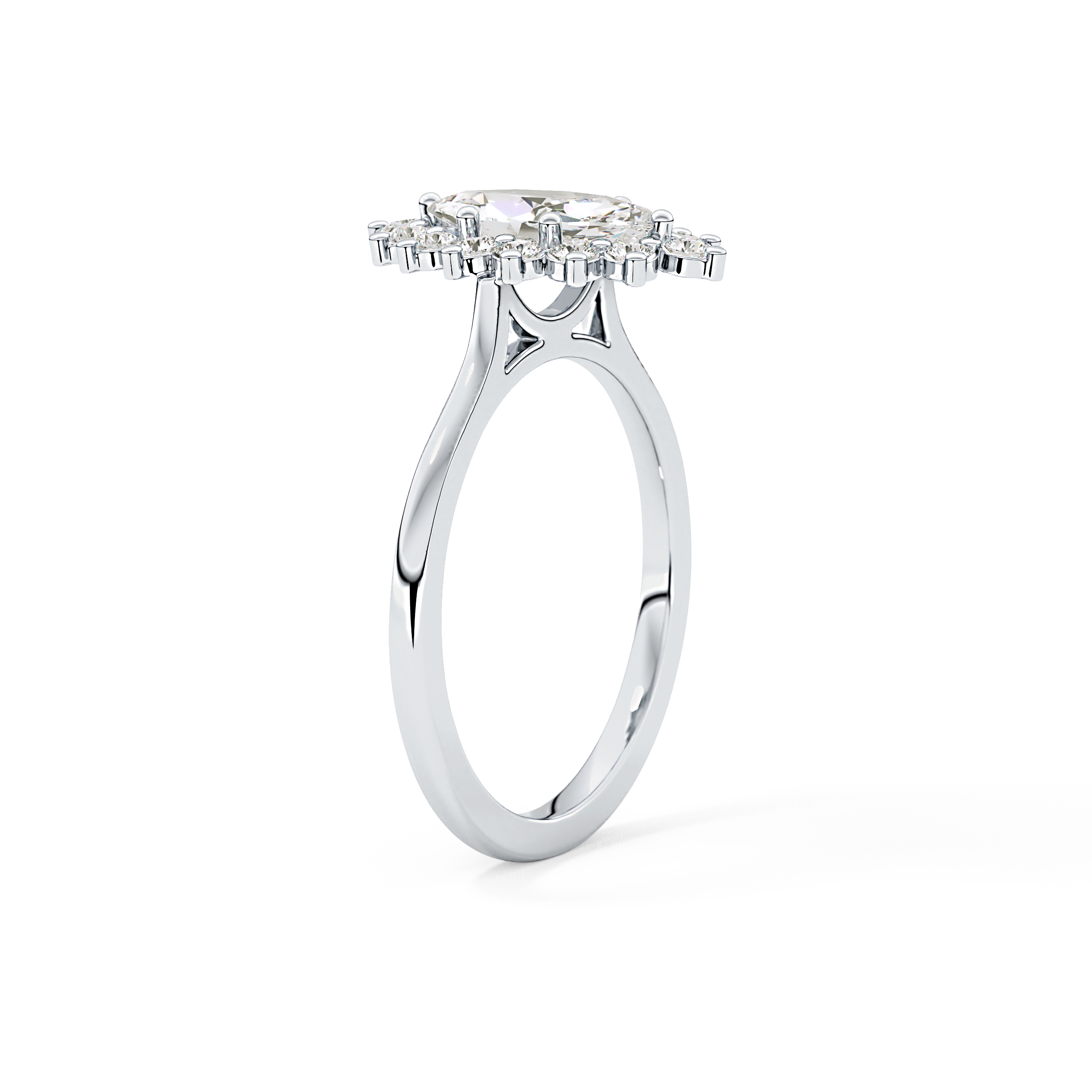 Marquise Halo Lab Grown Diamond Engagement Ring