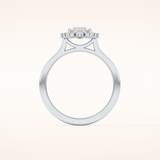0.82 CT Marquise Shaped Halo Moissanite Engagement Ring