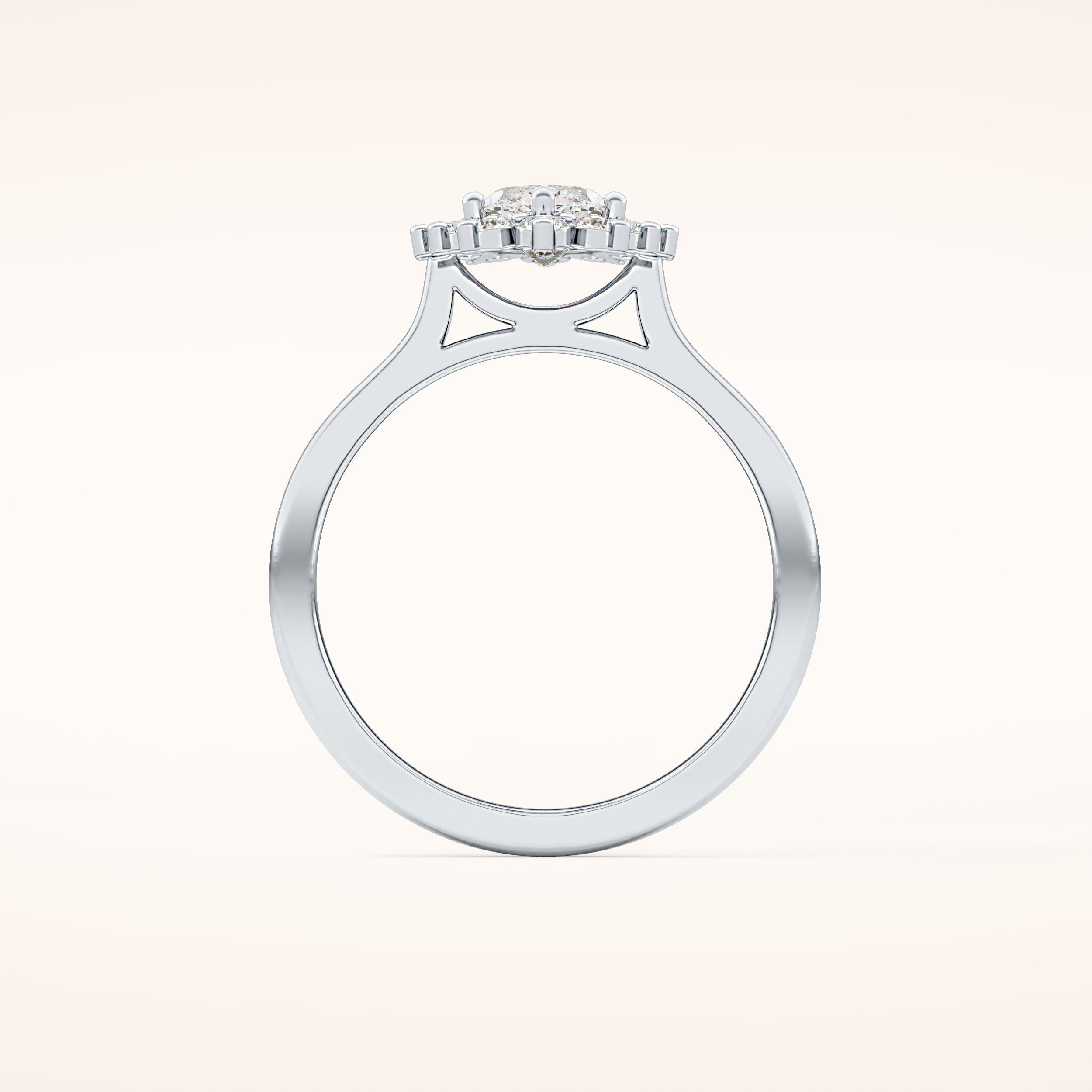 0.82 CT Marquise Shaped Halo Moissanite Engagement Ring