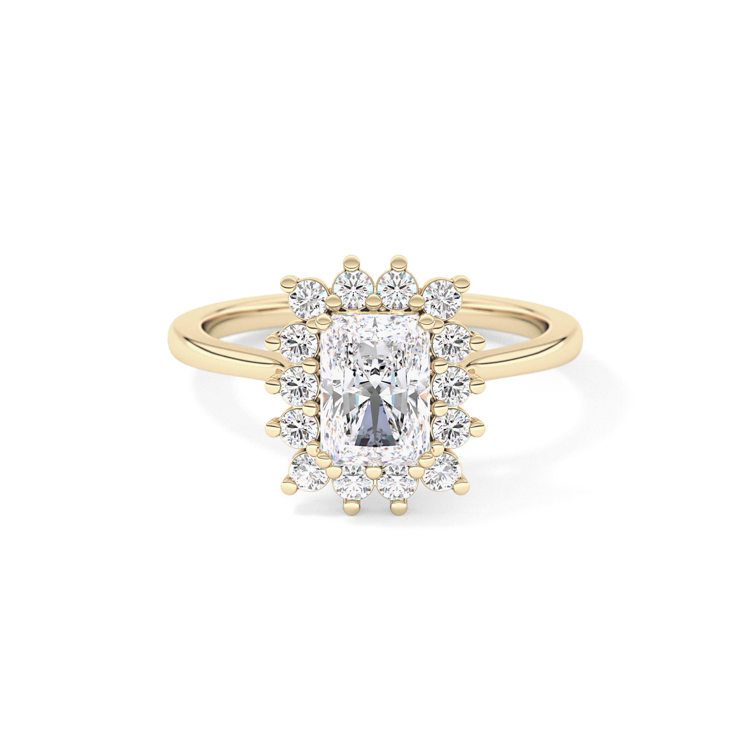 Radiant Halo Lab Grown Diamond Engagement Ring