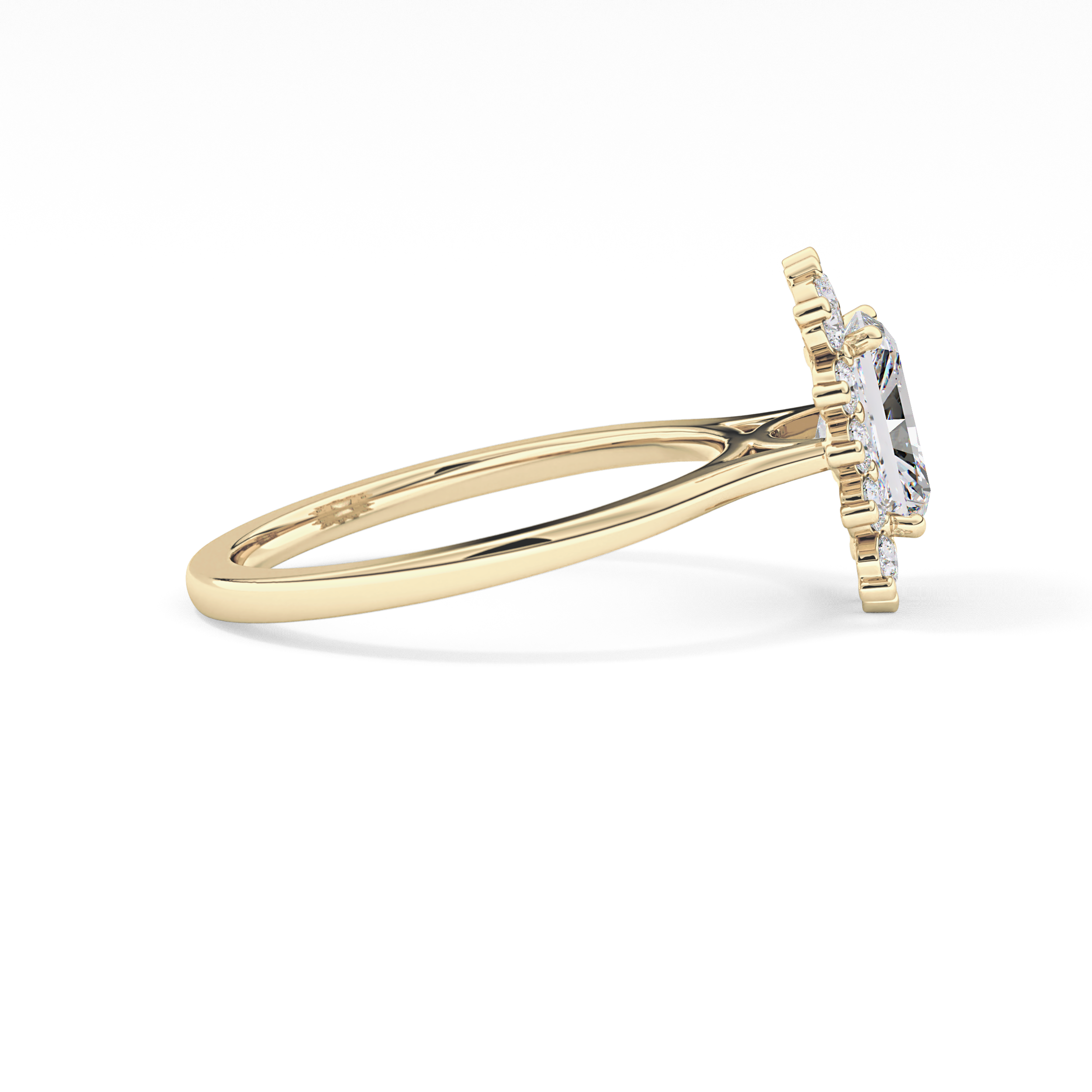 Radiant Halo Lab Grown Diamond Engagement Ring