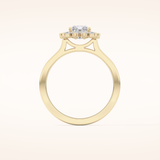 1.21 CT Radiant Shaped Halo Moissanite Engagement Ring