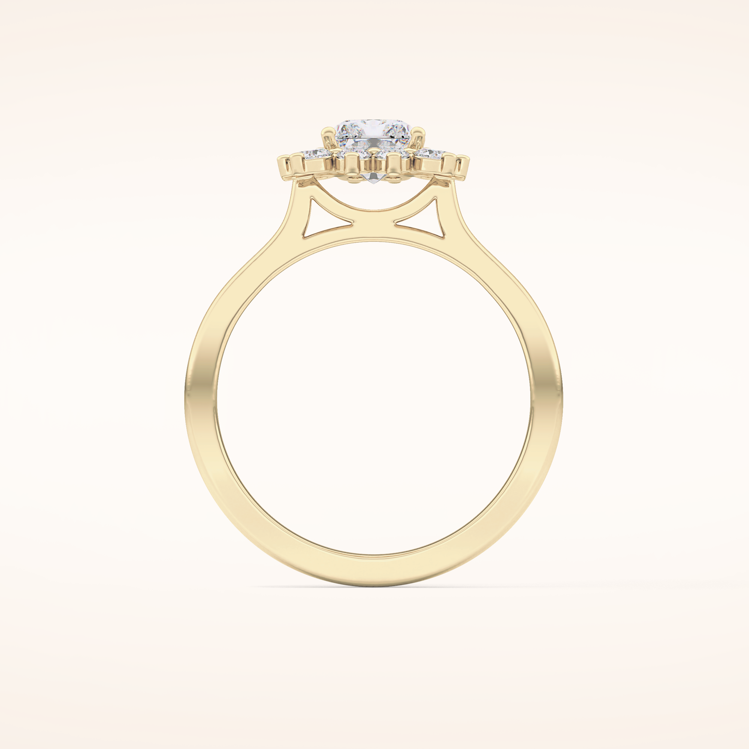 1.21 CT Radiant Shaped Halo Moissanite Engagement Ring