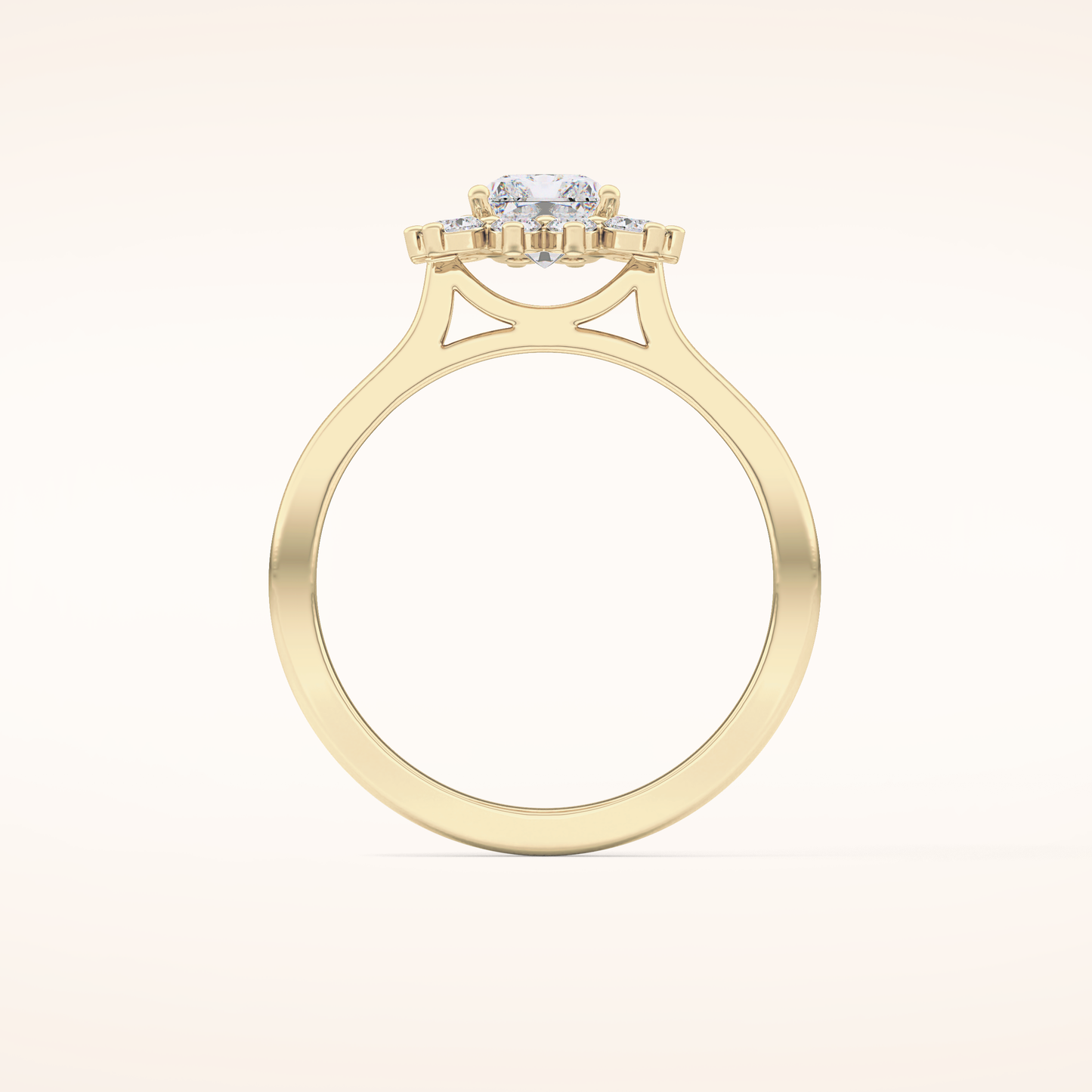 1.21 CT Radiant Shaped Halo Moissanite Engagement Ring