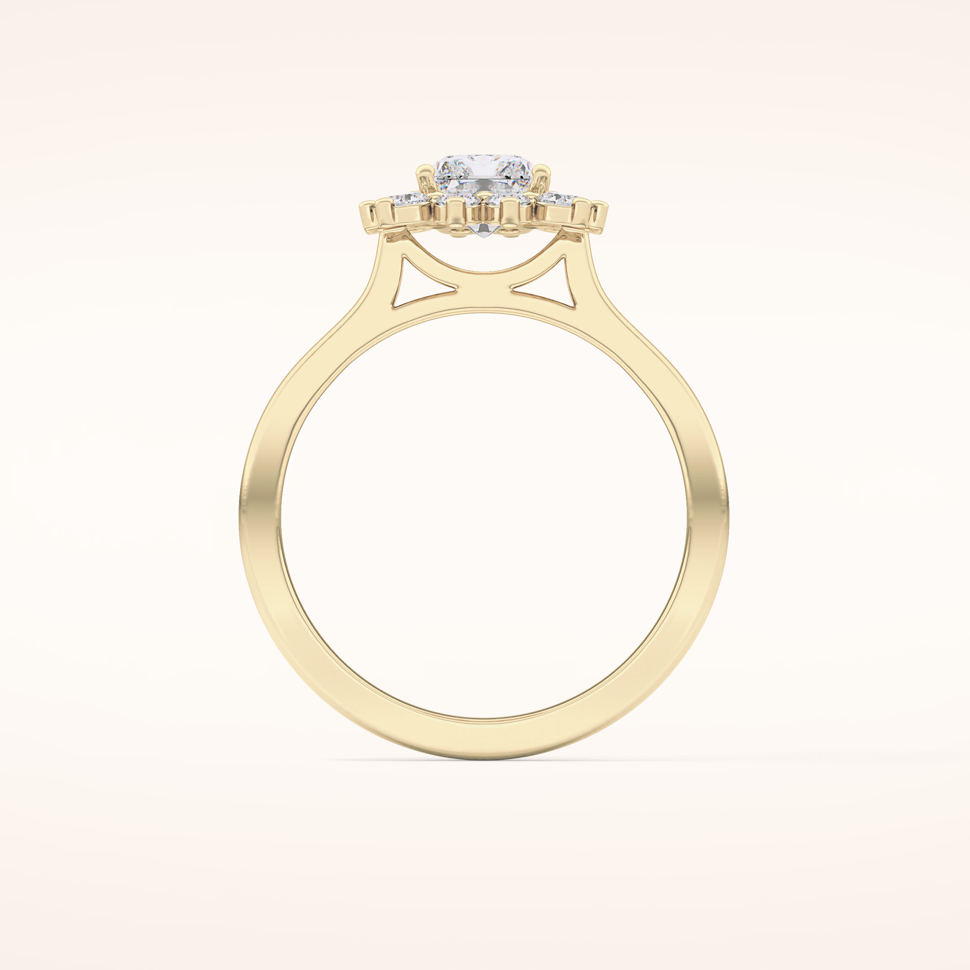 1.21 CT Radiant Shaped Halo Moissanite Engagement Ring