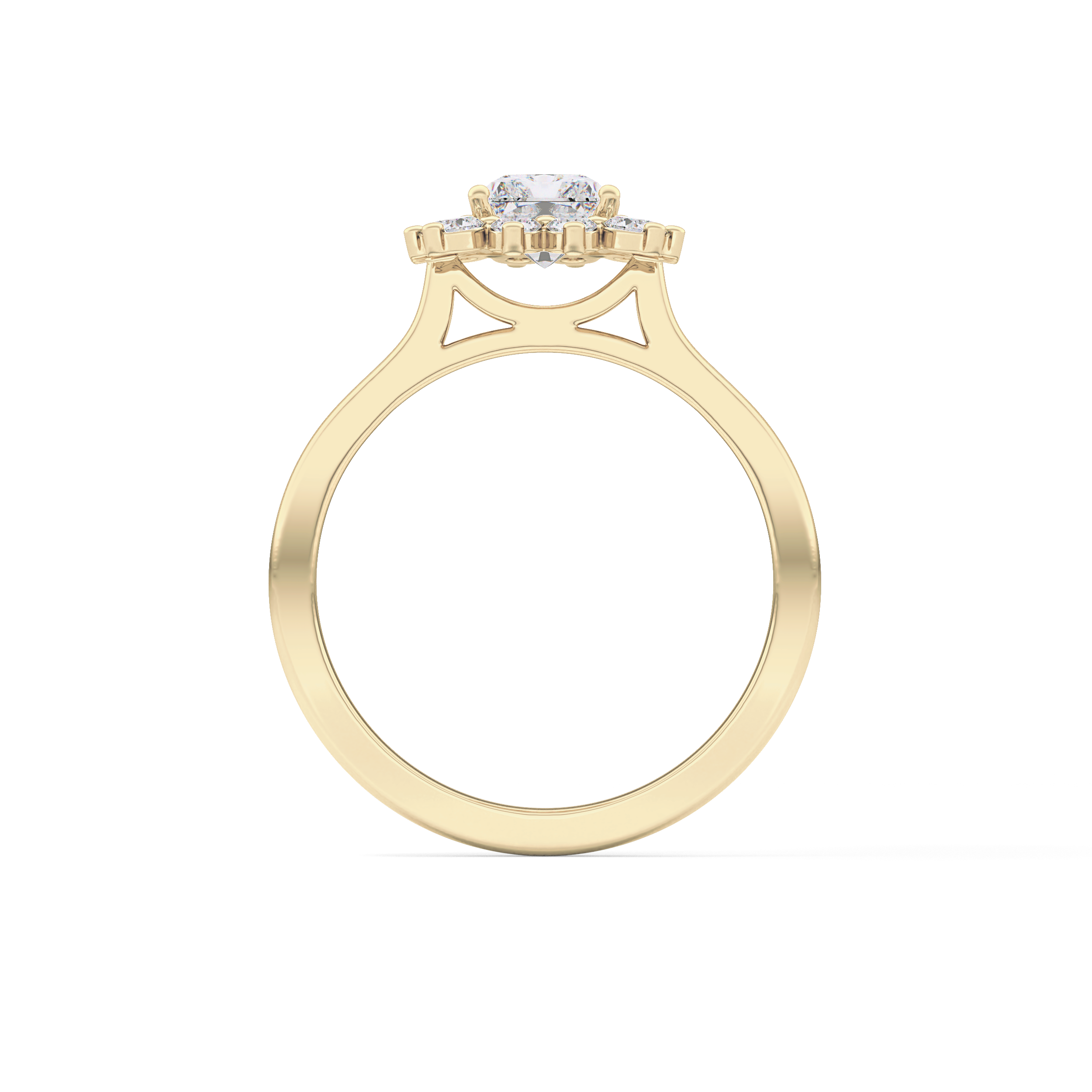 Radiant Halo Lab Grown Diamond Engagement Ring