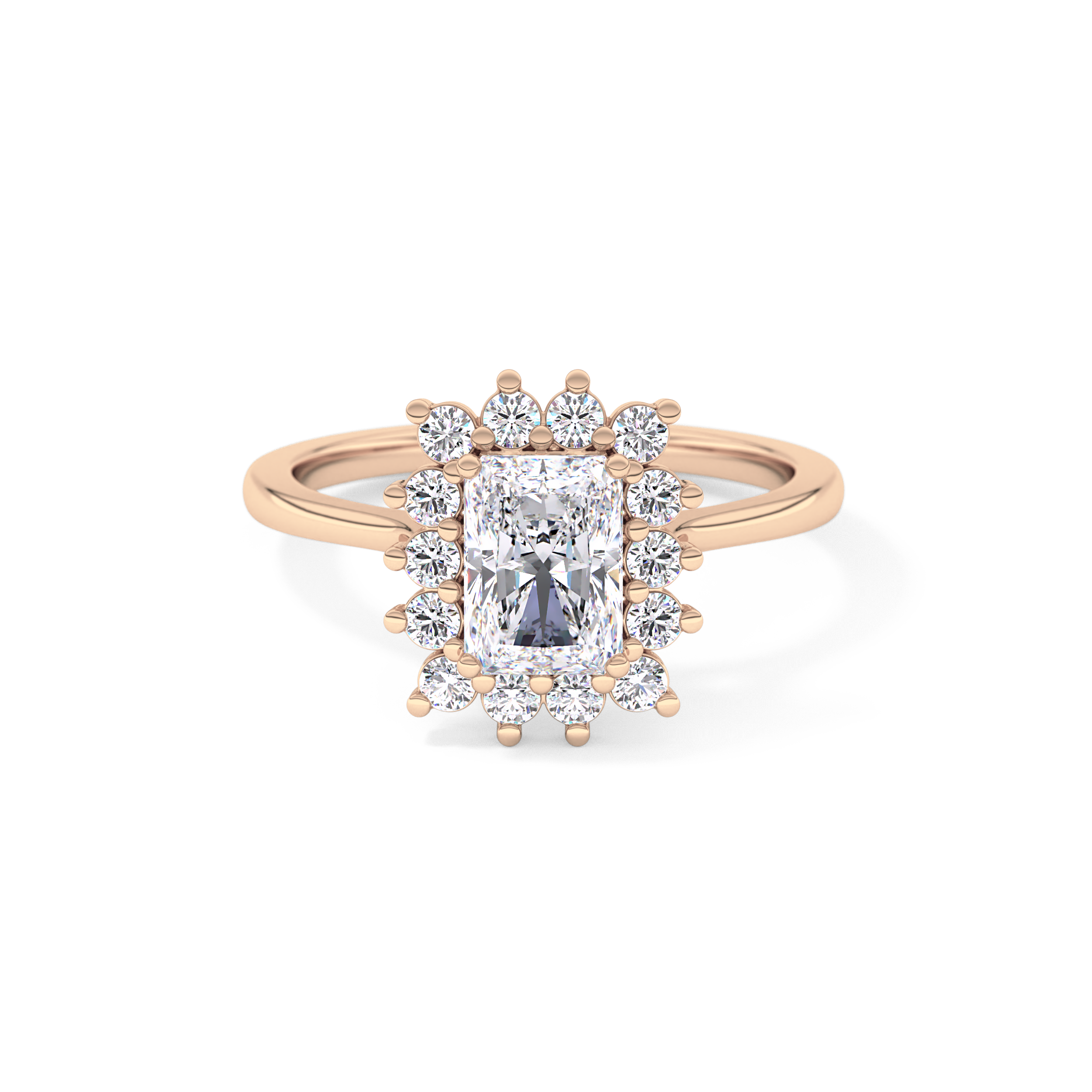 Radiant Halo Lab Grown Diamond Engagement Ring
