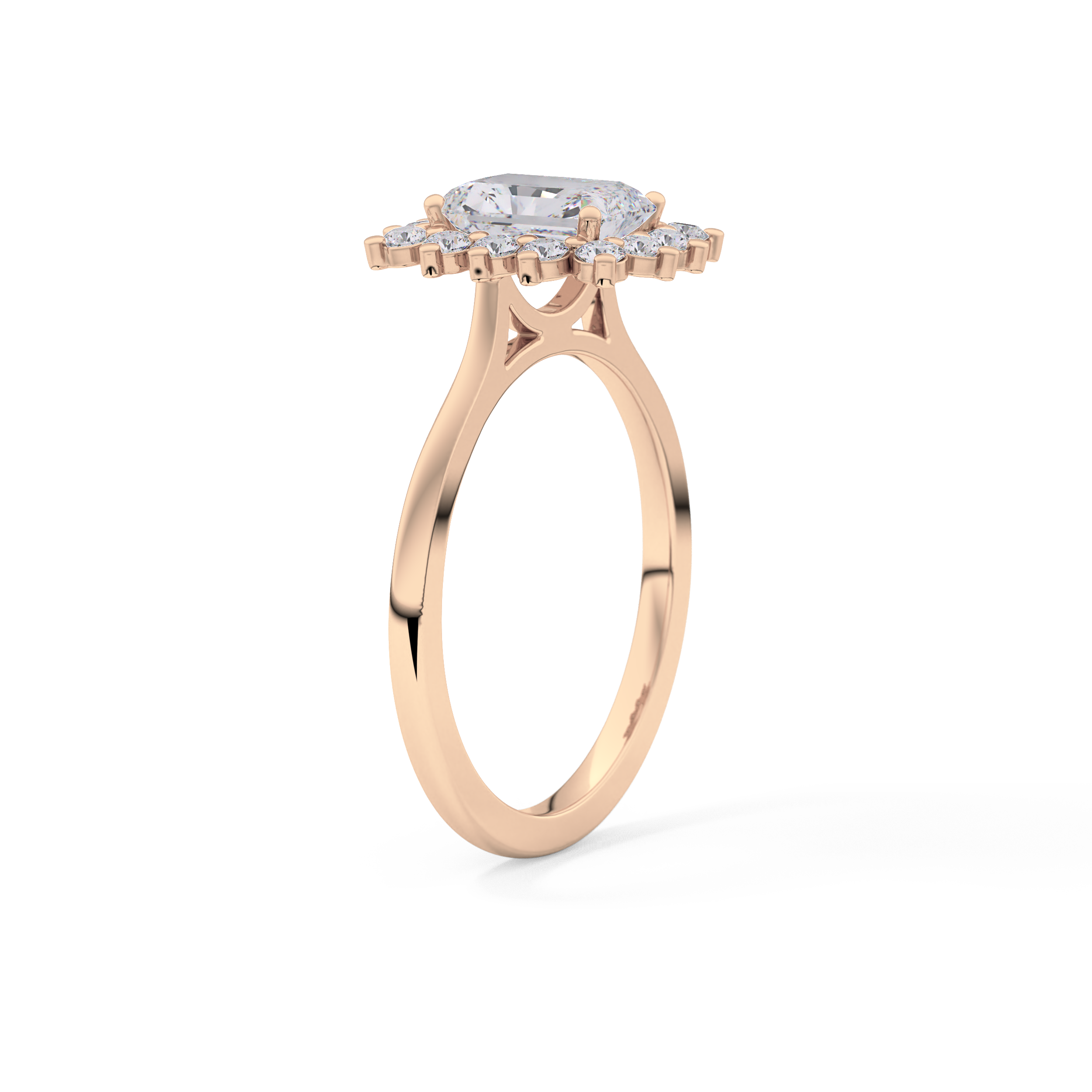 Radiant Halo Lab Grown Diamond Engagement Ring