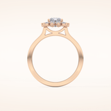 1.21 CT Radiant Shaped Halo Moissanite Engagement Ring