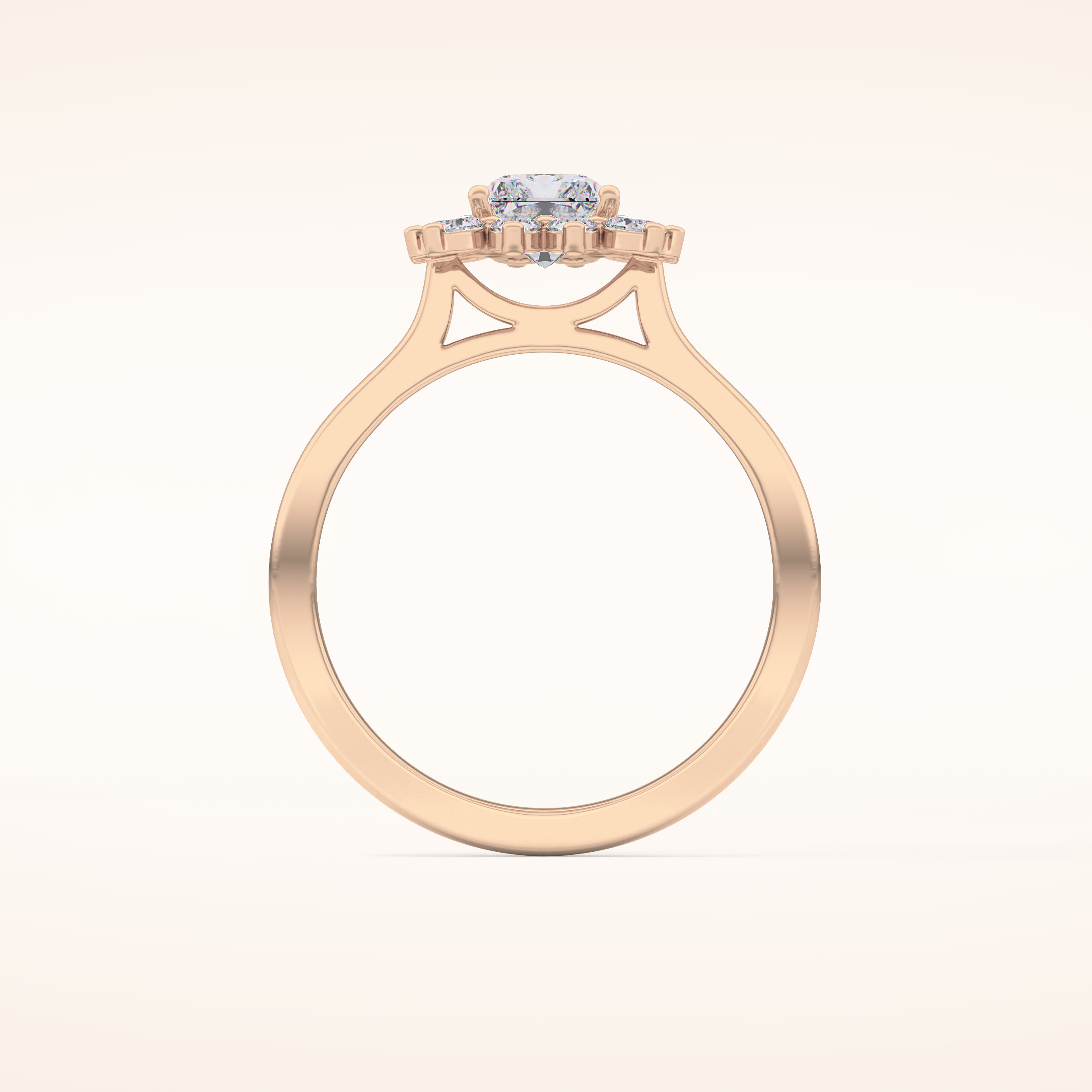 1.21 CT Radiant Shaped Halo Moissanite Engagement Ring