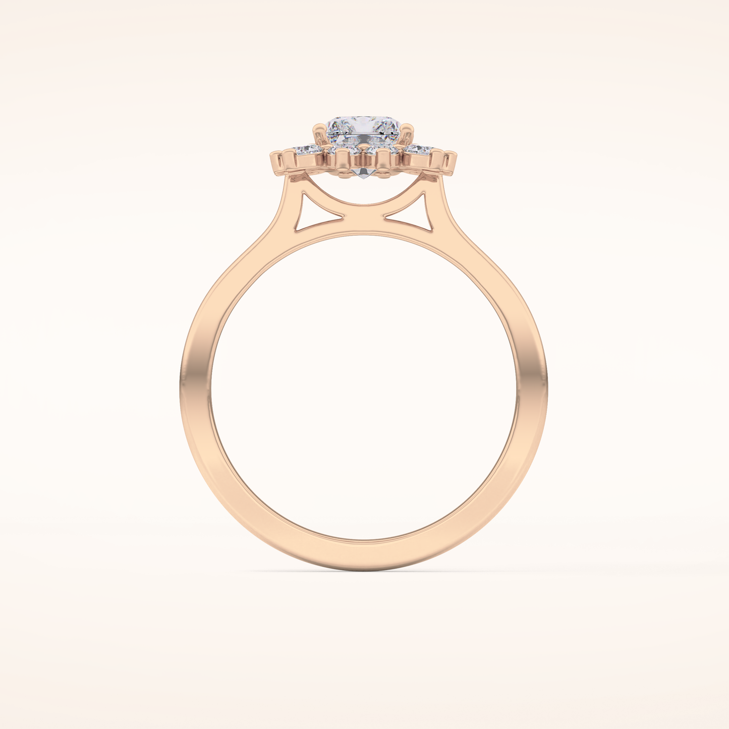 1.21 CT Radiant Shaped Halo Moissanite Engagement Ring