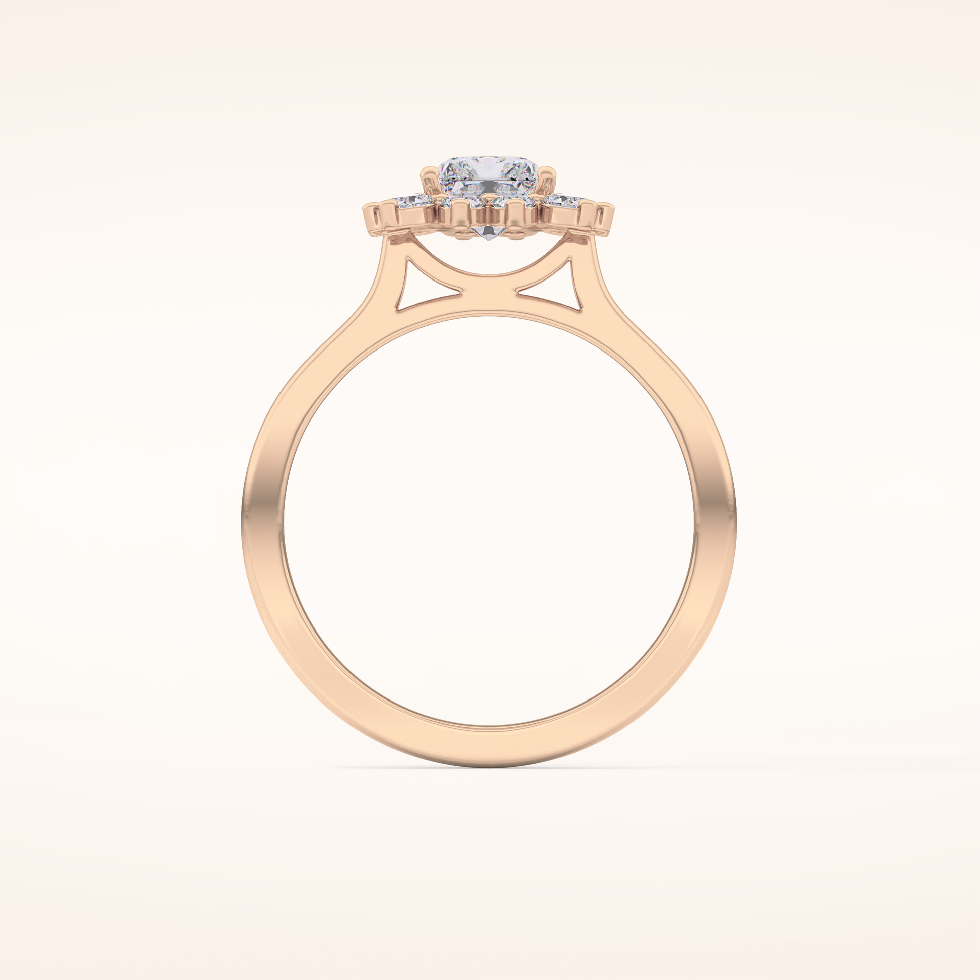 1.21 CT Radiant Shaped Halo Moissanite Engagement Ring