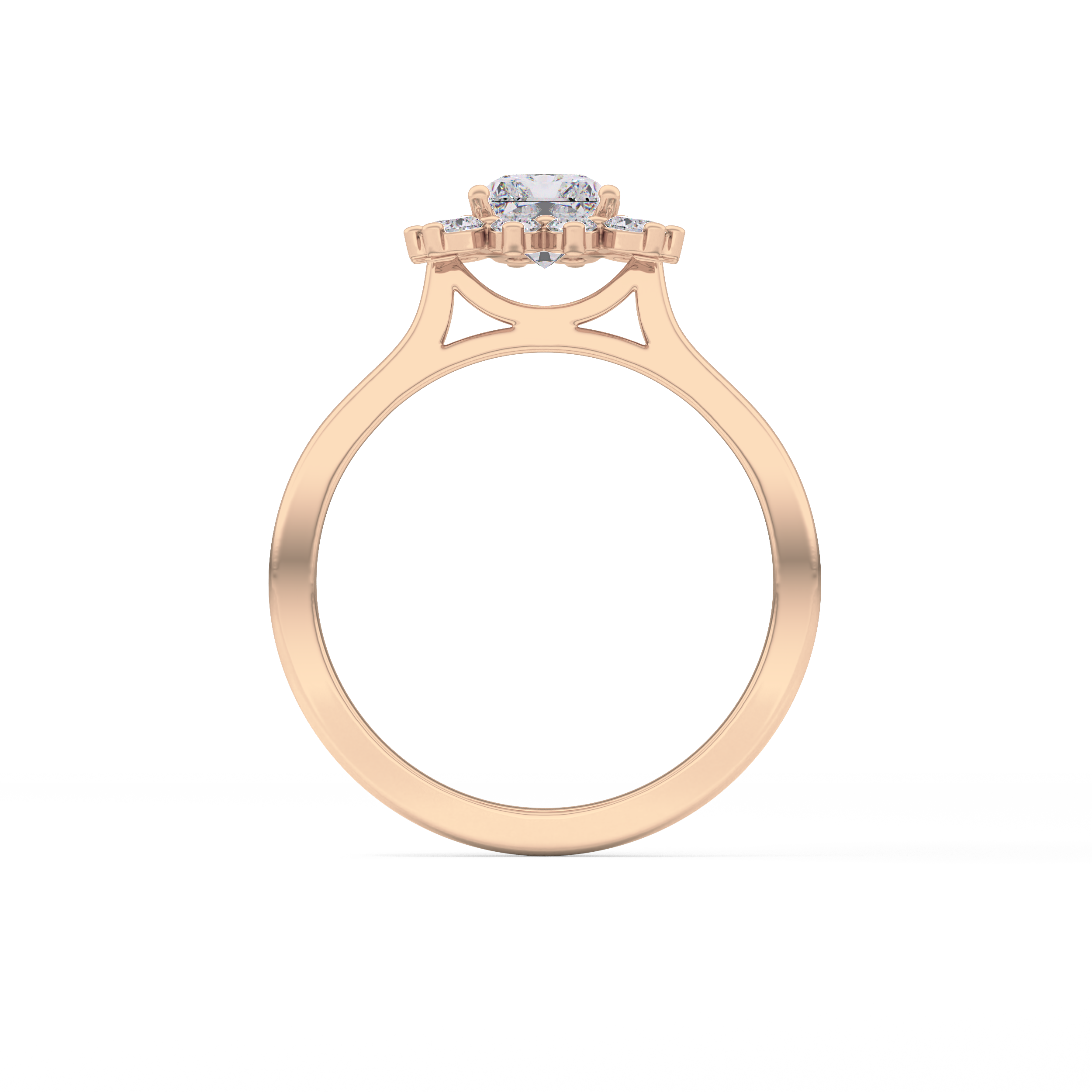 Radiant Halo Lab Grown Diamond Engagement Ring