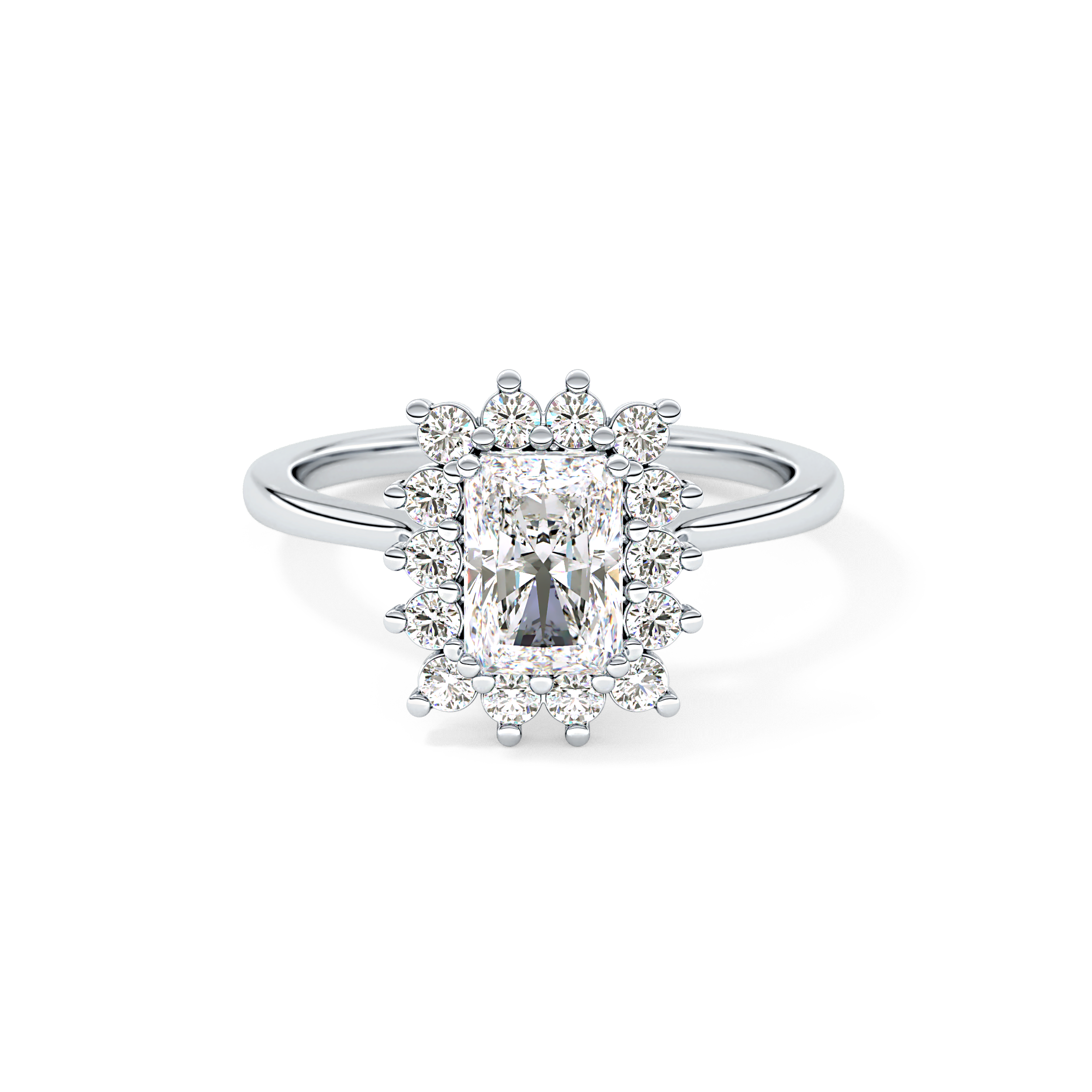 Radiant Halo Lab Grown Diamond Engagement Ring