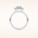 1.21 CT Radiant Shaped Halo Moissanite Engagement Ring