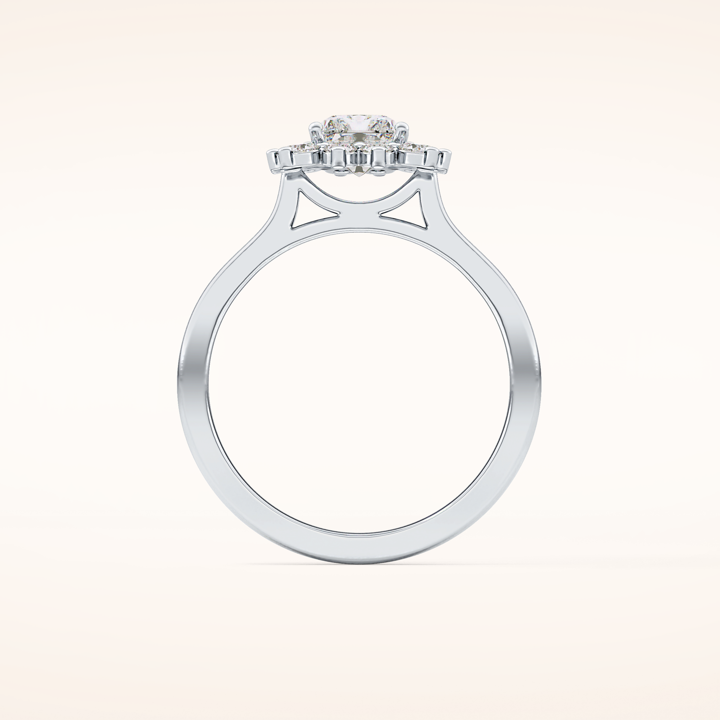 1.21 CT Radiant Shaped Halo Moissanite Engagement Ring