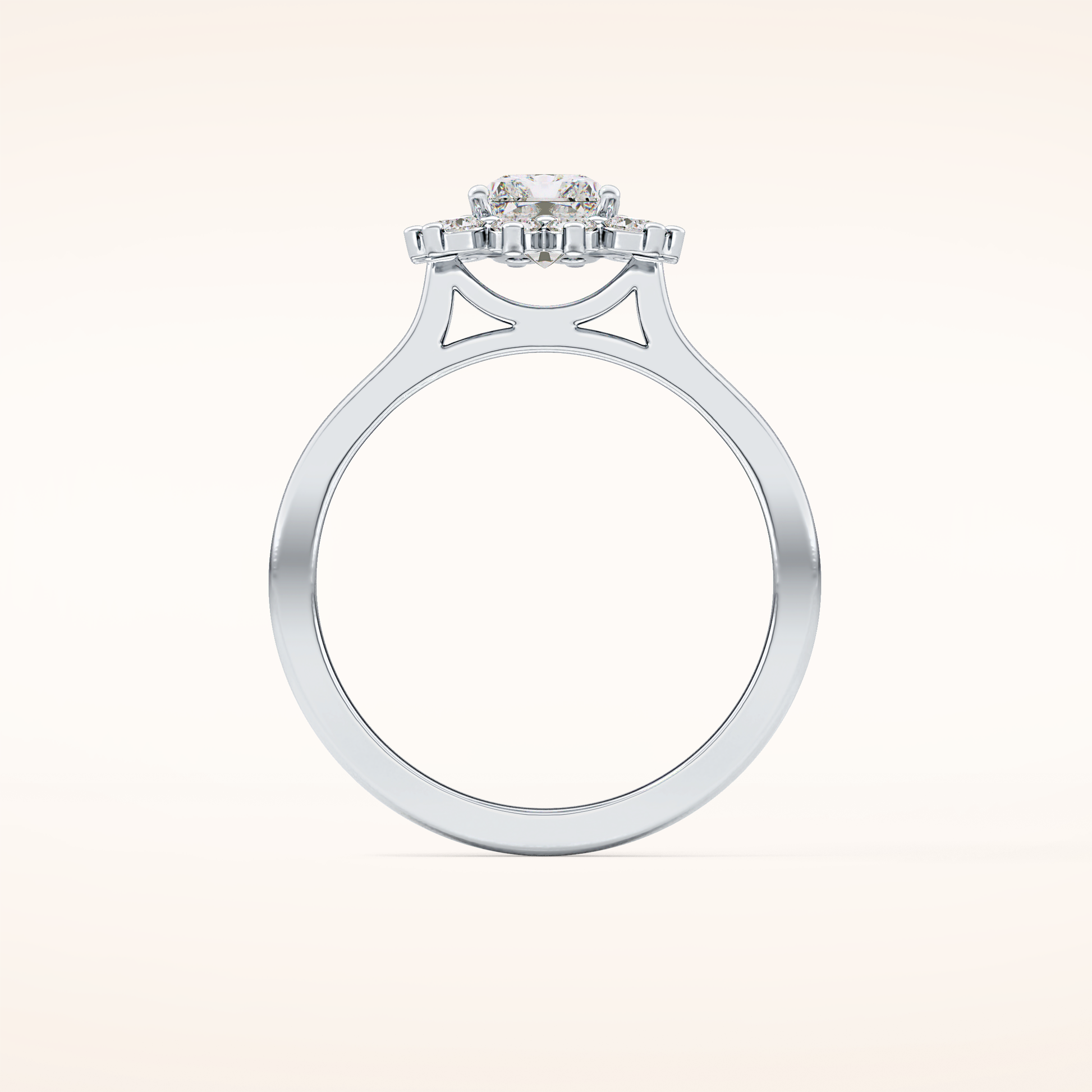 1.21 CT Radiant Shaped Halo Moissanite Engagement Ring