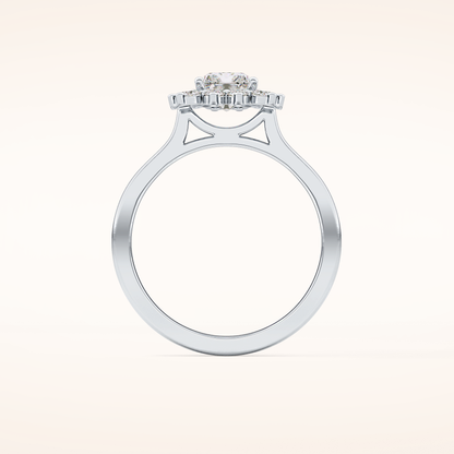 1.21 CT Radiant Shaped Halo Moissanite Engagement Ring