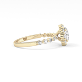 Round Halo & Pave Lab Grown Diamond Engagement Ring