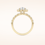 1.03 CT Round Shaped Halo & Pave Moissanite Engagement Ring