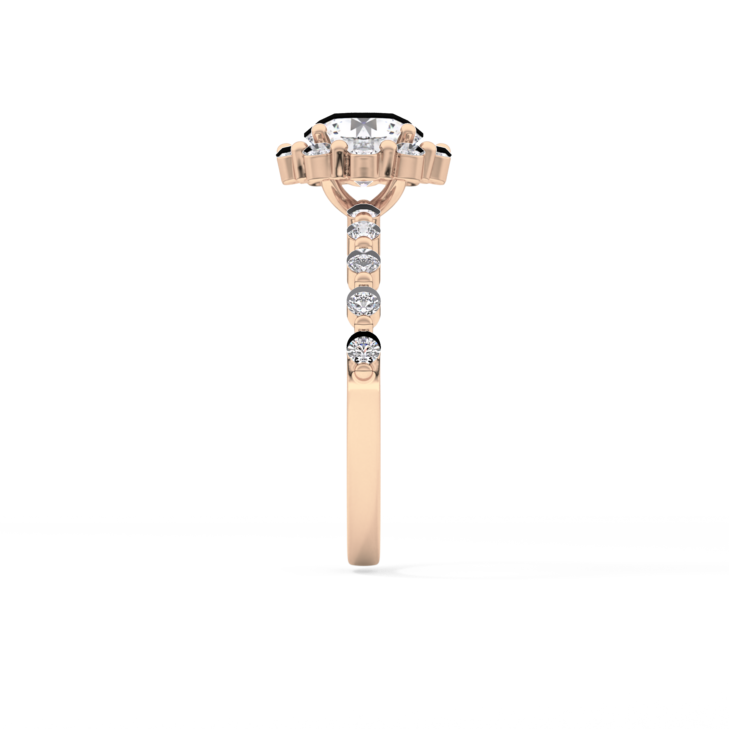 Round Halo & Pave Lab Grown Diamond Engagement Ring