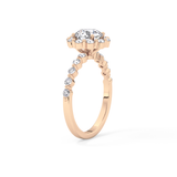Round Halo & Pave Lab Grown Diamond Engagement Ring