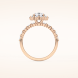 1.03 CT Round Shaped Halo & Pave Moissanite Engagement Ring