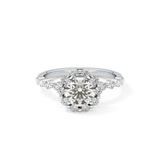 Round Halo & Pave Lab Grown Diamond Engagement Ring