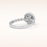 1.03 CT Round Shaped Halo & Pave Moissanite Engagement Ring