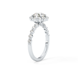 Round Halo & Pave Lab Grown Diamond Engagement Ring