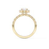 Oval Halo & Pave Lab Grown Diamond Engagement Ring