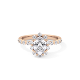Oval Halo & Pave Lab Grown Diamond Engagement Ring