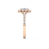 Oval Halo & Pave Lab Grown Diamond Engagement Ring