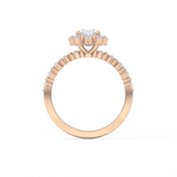 Oval Halo & Pave Lab Grown Diamond Engagement Ring
