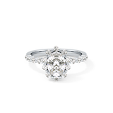 Oval Halo & Pave Lab Grown Diamond Engagement Ring