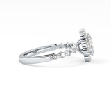 Oval Halo & Pave Lab Grown Diamond Engagement Ring