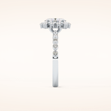 0.83 CT Oval Shaped Halo & Pave Moissanite Engagement Ring