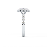 Oval Halo & Pave Lab Grown Diamond Engagement Ring